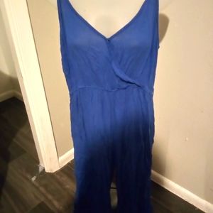 Ladies one piece pants outfit blue Sz M